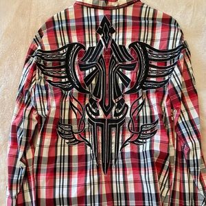 COPY - Buckle Roar ENOUGH EXCUSES GET IT DONE, embroidered button down, Large